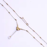 Halscollier med pärla, 40cm, 18K, Bruttovikt 4,1g Vikt: 4,1 g