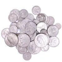 54 mynt från USA olika valörer och olika årtal, 455g Skickas med paket.