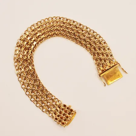 Armband x-länk, 19cm, bredd:15mm, 18K 30,3g.