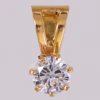 Hänge med briljantslipad diamant ca 0,80ctv, ca TCr-W(I)VS2, längd 14mm, bredd 6-7mm, CKL Guld Design, 18K  Vikt: 1,9 g