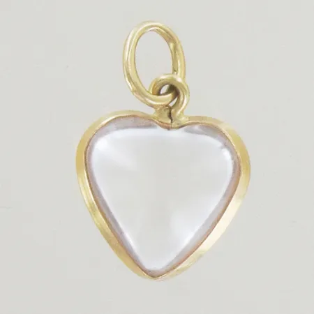 Hänge hjärta med sten, längd 1,5 x1 cm, 18K Vikt: 0,7 g