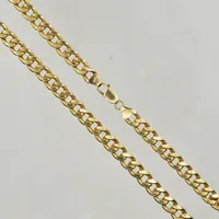 Kedja Pansar, längd 51½ cm, bredd 7 mm, 14K. Vikt: 29,5 g