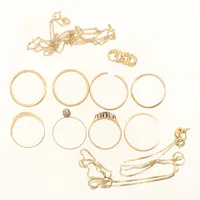Ringar, del av armband, kedjor, defekter, gravyr, 18K Vikt: 29,9 g