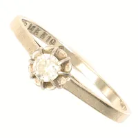 Ring med diamant 0,16ct enligt gravyr, vitguld, stl 17¾, bredd ca 5,7mm, 18K Vikt: 1,8 g
