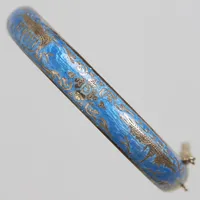 Silverarmband, blå emalj, Ø63mm, bredd:10mm, Thailand. Vikt: 17,5 g
