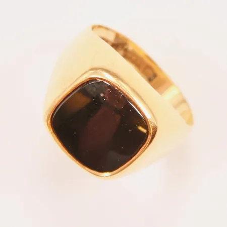 Ring, Ø17½, bredd:16mm, onyx, 18K 6,0g.