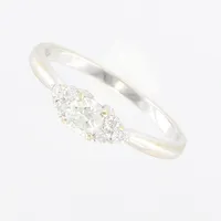 Ring vitguld med diamanter, 1 ca 0,23ct, 6x0,02ct/st, stl16½, 18K Vikt: 1,9 g