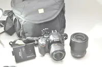 Systemkamera Nikon D 5200 2 objektiv  Nikon 55-200/4-5,6 G ED , 18-55/3,5-5,6 G11 DX VR , väska