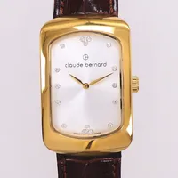 Armbandsur Claude Bernard, stål, quartz, 48x30mm, refnr 20226, serienr 1419034, läderarmband, inga tillbehör. 