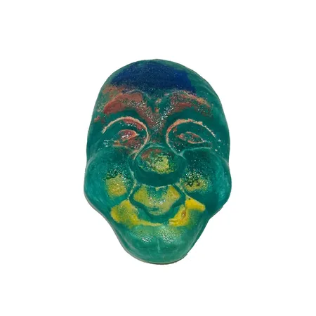 Konstglas/väggskulptur, Kjell Engman Kosta Boda "Ansikte", längd 9,5 cm, bredd 60 mm, tjocklek ca 30 mm, signerad 005802 KOSTA BODA Kjell Engman, Vikt: 0 g