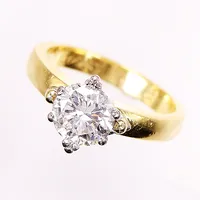 Ring, diamant ca 1.45ct, M-N/VS, stl 17, bredd 3-9,5mm, gravyr, 18K Vikt: 6,5 g