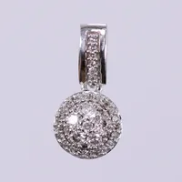 Hänge vitguld med diamanter ca 5x0,01ct, 29x0,005ct, längd: ca 1cm, bredd: ca 6mm, GHA, 18K Vikt: 1,2 g