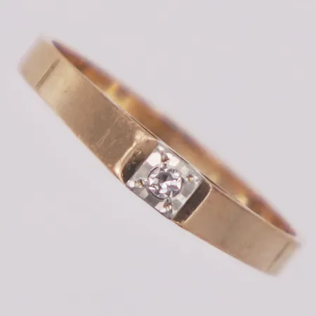 Ring, diamant ca 0,03ct 8/8slipad, stl 17¼, importstämpel, 18K  Vikt: 1,9 g