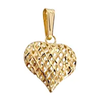 Hänge Hjärta, 18K guld, modell med nätdekor, längd inkl. ögla 22 mm, bredd 14 mm, tjocklek 4 mm, fint skick Vikt: 0,7 g