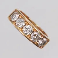 Ring med diamanter 5xca0,28ct kvalitet ca Si/W stl 16¼ bredd 4-5mm, gravyr, EXT (Exter Smycken) Göteborg 18K 7g 