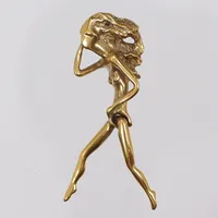 Hänge, Charles Jourdan, guldfärgad metall, rörliga delar, höjd 52mm