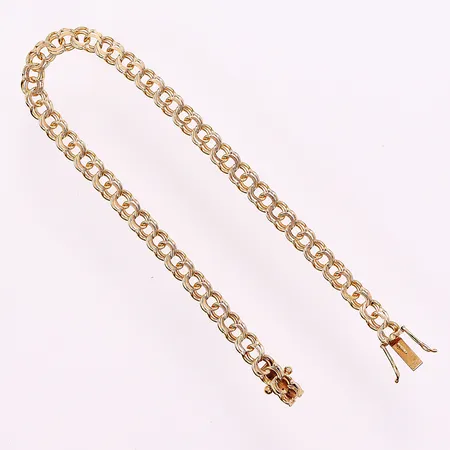 Armband, Bismarck, 19,5cm, bredd 5mm, slitage vid lås, 18K.  Vikt: 8,6 g