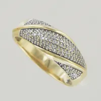 Ring med diamanter, Ø 19 mm, bredd 7,9 mm, 18K Vikt: 5,2 g