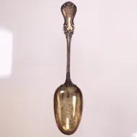 Matsked, längd 21,5cm, J. Blohm, år 1876, gravyr, silver 830/1000 Vikt: 63,7 g