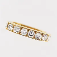 Ring, diamanter 10st mellan ca 0,10ct-0,14ct, ca 1,16ctv totalt, briljantslipade, stl 17¼, bredd 2-4mm, WA Bolin, 18K Vikt: 5 g