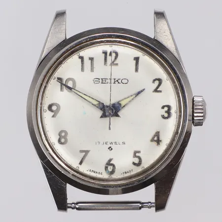 Armbandsur Seiko , manuell, 31mm, datum, referensnummer: 66-7970 boettnummer 242868, stål, repigt glas och stål, ingen länk, inga tillbehör Vikt: 0 g
