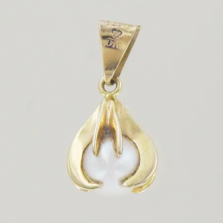 Hänge med pärla, längd 1,7 cm, bredd 9,3 mm, 18K Vikt: 1,5 g