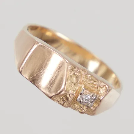 Ring, stl 20, diamant 1x ca 0,02ct, bredd 3,2-8mm, 18K,  Vikt: 4,4 g