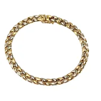 Armband, 14K guld, tvåfärgad modell, tillverkarstämpel ATASAY, längd knäppt 20,0 cm, bredd 6,5 mm, tjocklek 2 mm, fint skick Vikt: 11,4 g