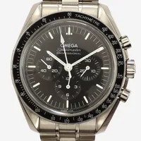 Omega Speedmaster Professional Moonwatch, co-axial, Ø 42mm, refnr: 31030425001002, serienr: 83863958, cal. 3861, glasboett, jubileumslänk, nr:STZ015496, extra länkbit, garantikort certifikat, 2022-08-26, box, ytterkartong Vikt: 0 g