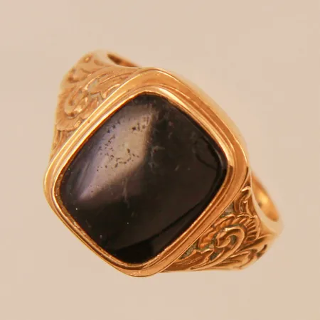 Ring, Ø18½, bredd:16mm, onyx, 18K 5g.