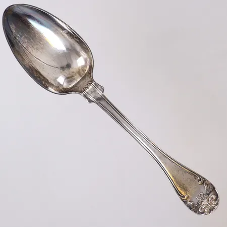 Sked, modell: Gammal fransk, längd: 21cm, C.A. Serander, år: 1885, silver 830/1000  Vikt: 50,4 g