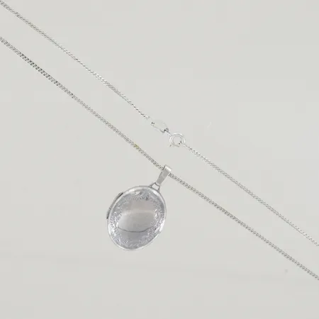 Halskedja med medaljong, längd 39/3 cm, silver 925/1000 Vikt: 6 g