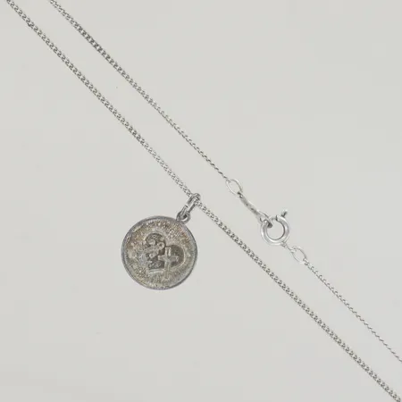 Halskedja med hänge, längd 41/2 cm, silver 830/1000 Vikt: 2,8 g