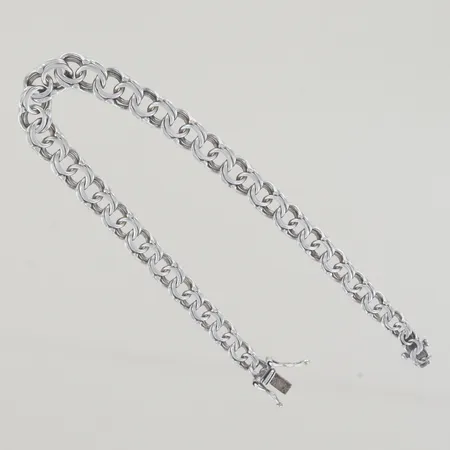 Armband doserad  bismark, längd  19 cm, bredd 5,3- 7 mm Silver, 925/1000 Vikt: 8,6 g