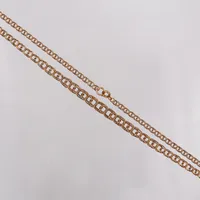 Collier Bismarck, doserat, längd 44cm, bredd 3-7mm, otydliga svenska stämplar, 18K.  Vikt: 10,5 g