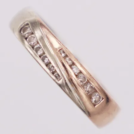 Ring, moissaniter, stl 19½, 14K Vikt: 5,8 g