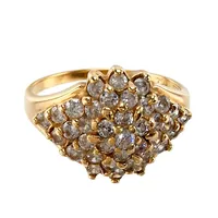 Ring, 18K guld, Cubic Zirconia, Guldfynd (GHA), Ø17,0 mm, bredd 1,5 - 12 mm, fint skick, stenar utan anmärkning Vikt: 4,1 g