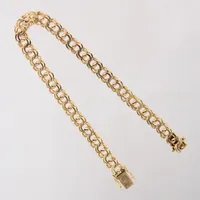 Armband Bismarck, längd 19,5cm, bredd 6,5mm, 18K.  Vikt: 14,7 g