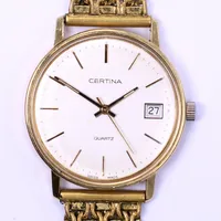 Herrur, Certina, Ø33mm, guld i boett, quartz, länk i gulmetall, 18K, bruttovikt 47,9 g Vikt: 0 g