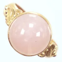 Ring, rosa sten, Ø18¾, gravyr, 18k   Vikt: 7 g