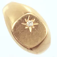 Klackring, gravyr, Ø17, 1x0,01ct, 18k Vikt: 5,5 g