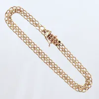 Armband, X-länk, längd 19cm, bredd 6mm, 18k  Vikt: 7,6 g