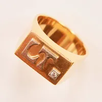 Klackring, diamant ca 0,03ct, Ø19, bredd:10mm, 18K 17,4g.