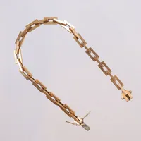 Armband 19,5cm bredd 2-5mm, importstämplat, troligen 1970-tal, 18K Vikt: 25,4 g