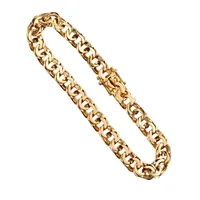 Armband Bismarck, 18K guld, manglad modell, Guldvaruaktiebolaget G. Dahlgren & Co Ab, Malmö, svensk kontrollstämpel, längd knäppt 18,5 cm, bredd 7 mm, fint skick  Vikt: 12,9 g