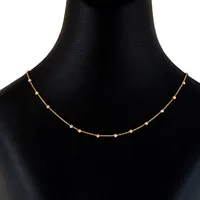 Collier, 18K guld, modell med integrerade klot, trefärgad modell, längd 43,5 cm, bredd 1 - 2,3 mm, ett klot går att flytta längs kedjan, de övriga fasta Vikt: 2,6 g