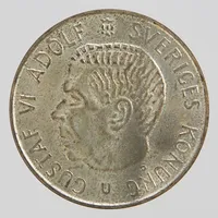 Silvermynt, 5 Kronor - Gustaf VI Adolf år 1971, finhalt 400/1000 silver Vikt: 18 g