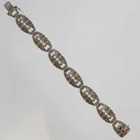 Armband med markasiter, 18cm, bredd: 14,2mm, importstämpel, 830/10000 silver  Vikt: 25,4 g