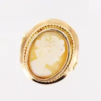 Ring, camé, stl 16½, bredd 18x22mm, 14K, brv: 6,0gram Vikt: 6 g