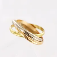 Ring, stl 15¾, 3 delad, vit/gul/rödguld, 18K.  Vikt: 3 g